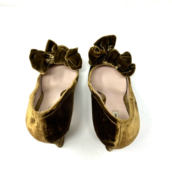 MIU MIU crushed velvet heels with bow, made in Italy, size 39.5 - Picture 7 of 12